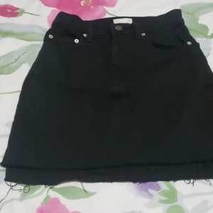 Wilfred raw hem black denim skirt